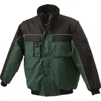James & nicholson Unisex Workwear Jacke mit abnehmbaren Ärmeln Bundjacke JN810 dark green/black 4XL