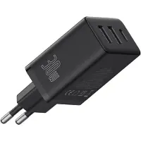Baseus Cube, 30W, 3A, 1 x USB-C - 2 x USB-A, schwarz