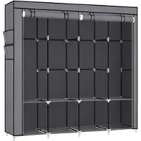 Songmics Stoffschrank mit 4 Kleiderstangen und 4 Seitentaschen RYG094G02