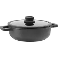 Berghoff Leo Stone+, Rund, Sauteuse-Pfanne, Schwarz, Keramik, Aluminium, 4,7 l