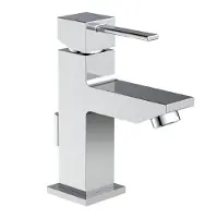 Eisl CALVINO Waschtischarmatur mit Zugstange, Wasserhahn Bad mit Ablaufgarnitur Waschbecken, Mischbatterie Waschbecken Chrom