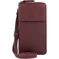 Esquire Leder Geldbörse Handytasche Peru Phone Wallet Bag Red weinrot