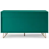 SalesFever Kommode breit | 6 Schubladen ausziehbar | Beine Metall mit Messinglegierung | B 120 x T 40 x H 70 cm | grün