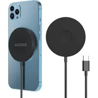 Accezz Wireless Charger USB-C - MagSafe kabelloses Ladegerät - 1 Meter - Schwarz
