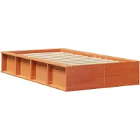 vidaXL Bettrahmen Wachsbraun 90 x 190 cm Massives Kiefernholz