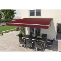 Sonstiges Gelenkarm-Markise Berlin mit Funkmotor bordeaux rot Breite 400 cm Ausfall 250 cm