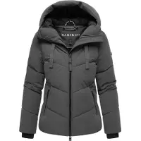 MARIKOO Damen Wintersteppjacke Kwamee mit Kapuze & Zwei-Wege-Reißverschluss