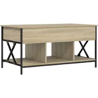vidaXL Couchtisch Sonoma-Eiche 100x55x50 cm Holzwerkstoff und Metall