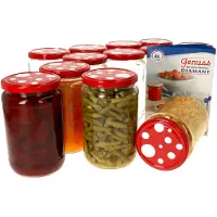 MamboCat 12er Set Rundglas 720 ml To 82 Fliegenpilz Deckel incl. Diamant Gelierzauber Rezeptheft