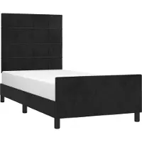vidaXL Bettgestell mit Kopfteil Schwarz 90x190 cm Samt