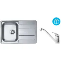 Alveus Sets - Spüle-Set Line 80 und Armatur Riviera + Geschenk, chrom SETA271