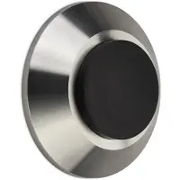 Sotech Türstopper Ares 122321, Gummi / Edelstahl, für die Wand, zum Schrauben, silber, 1,6 x 6cm