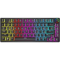 Savio Phenix SAVGK- YELLOW PUDDING, Verkabelt & Kabellos, USB + RF Wireless + Bluetooth, Mechanischer Switch, QWERTY, RGB-LED, Schwarz