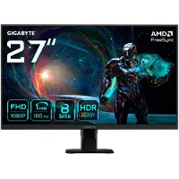 Gigabyte GS27FA 27" FHD Gaming Monitor - 1920 x 1080, 180Hz, 1ms, 300 cd/m², FreeSync, HDR Ready, HDMI 2.0, Displayport 1.4, 68,6 cm (27"), 1920 x 1080 Pixel, Full HD, LED, 1 ms, Schwarz