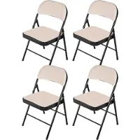 HTI Klappstuhl Wedigo Velvet Beige 4er-Set