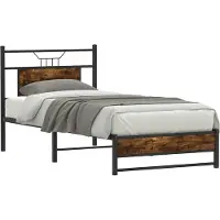 vidaXL Bettgestell ohne Matratze Räuchereiche 80x200 cm Holzwerkstoff
