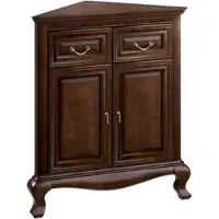 Casa Padrino Luxus Jugendstil Eckkommode mit 2 Türen und 2 Schubladen Dunkelbraun 80 x 51,3 x H. 95 cm - Wohnzimmermöbel