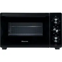Hisense Mini Ofen, 30 l, 1600 W, Double glass, Schwarz, Klein, Elektrischer Ofen, 30 l, 1600 W, 30 l, 1600 W