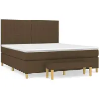 Syfax Boxspringbett mit Matratze Dunkelbraun 180x200 cm Stoff