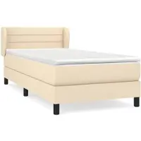 Syfax Boxspringbett mit Matratze Creme 80x200 cm Stoff