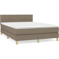 Syfax Boxspringbett mit Matratze Taupe 140x190 cm Stoff