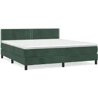 Syfax Boxspringbett mit Matratze Dunkelgrün 180x200 cm Samt