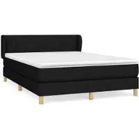 Syfax Boxspringbett mit Matratze Schwarz 140x190 cm Stoff