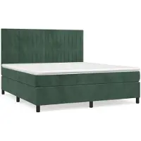 Syfax Boxspringbett mit Matratze Dunkelgrün 180x200 cm Samt