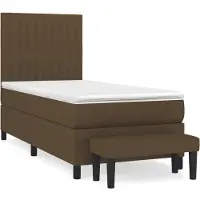 Syfax Boxspringbett mit Matratze Dunkelbraun 90x200 cm Stoff