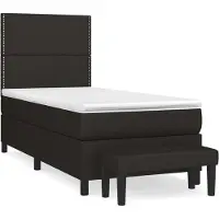 Syfax Boxspringbett mit Matratze Schwarz 90x190 cm Stoff