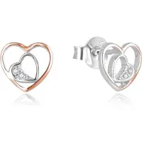 Beneto Romantic bicolor heart earrings AGUP2688-RHR (L)