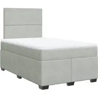 vidaXL Boxspringbett mit Matratze Hellgrau 120x200 cm Samt