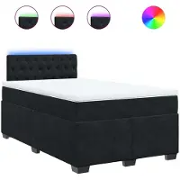 Syfax Boxspringbett mit Matratze Schwarz 120x190 cm Samt