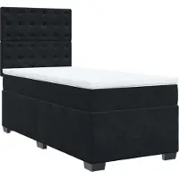 Syfax Boxspringbett mit Matratze Schwarz 90x200 cm Samt