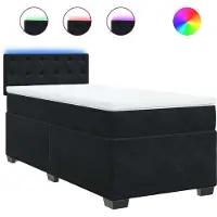 Syfax Boxspringbett mit Matratze Schwarz 90x200 cm Samt