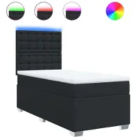 Syfax Boxspringbett mit Matratze Schwarz Kunstleder