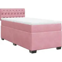 Syfax Boxspringbett mit Matratze Rosa 90x200 cm Samt