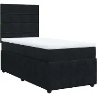 Syfax Boxspringbett mit Matratze Schwarz 90x200 cm Samt