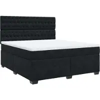 Syfax Boxspringbett mit Matratze Schwarz 180x200 cm Samt