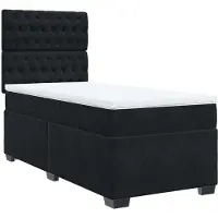 Syfax Boxspringbett mit Matratze Schwarz 100x200 cm Samt