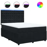 Syfax Boxspringbett mit Matratze Schwarz 160x200 cm Samt