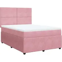 Syfax Boxspringbett mit Matratze Rosa 160x200 cm Samt