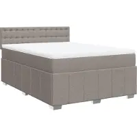 Syfax Boxspringbett mit Matratze Taupe 160x200 cm Stoff