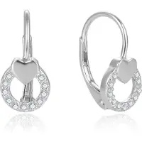 Beneto Gentle silver earrings with heart AGUC2701 (L)