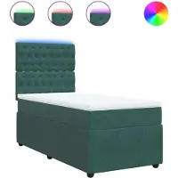 Syfax Boxspringbett mit Matratze Dunkelgrün 100x200 cm Samt