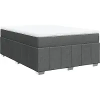 vidaXL Boxspringbett mit Matratze Dunkelgrau 140x190 cm Stoff