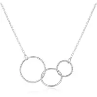 Beneto Fashion silver necklace with rings AGS989 / 47 (L)