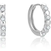 Beneto Gentle silver earrings with clear zircons AGUC2714 (L)