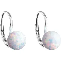 Evolution Group Glittering silver earrings with synthetic opal 11245.1 (L)