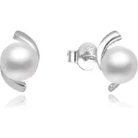 Beneto Elegant silver pearl earrings AGUP2668P (L)